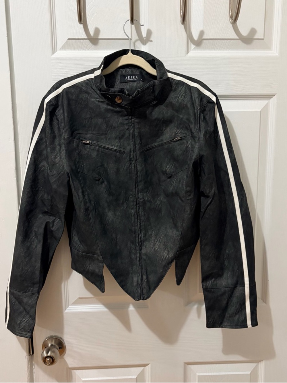 NWOT Sold Out Akira Cropped Vegan Leather Sporty Corset Moto Jacket XL